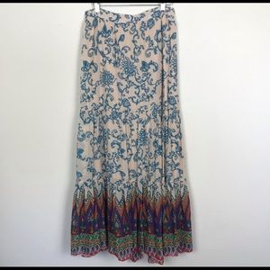 Free People | Boho Hippie Tiered Maxi Skirt
